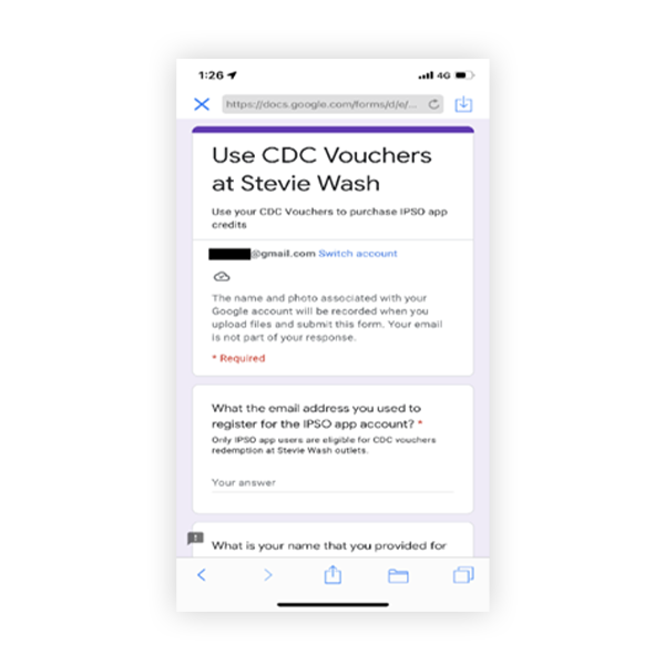 Step 4:<br>Fill in the details in the form as shown on right.